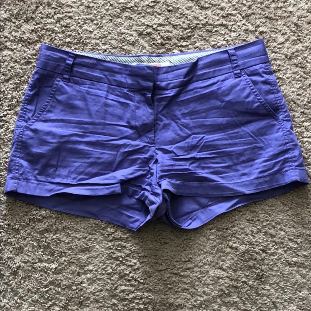 GUC J. Crew size 10 purple Chino shorts 3” inseam